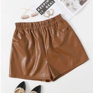 SHEIN PU Paperbag shorts